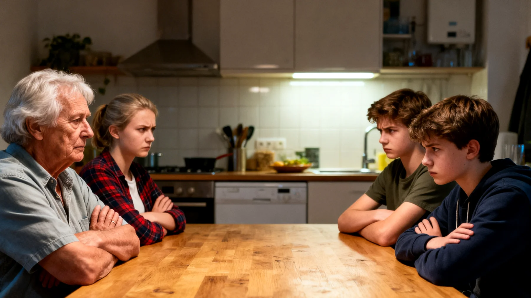 Grootouders ervaren conflicten met adolescente kleinkinderen over regels en grenzen, waarbij generatieverschillen en verschillende opvoedingsstijlen botsen"