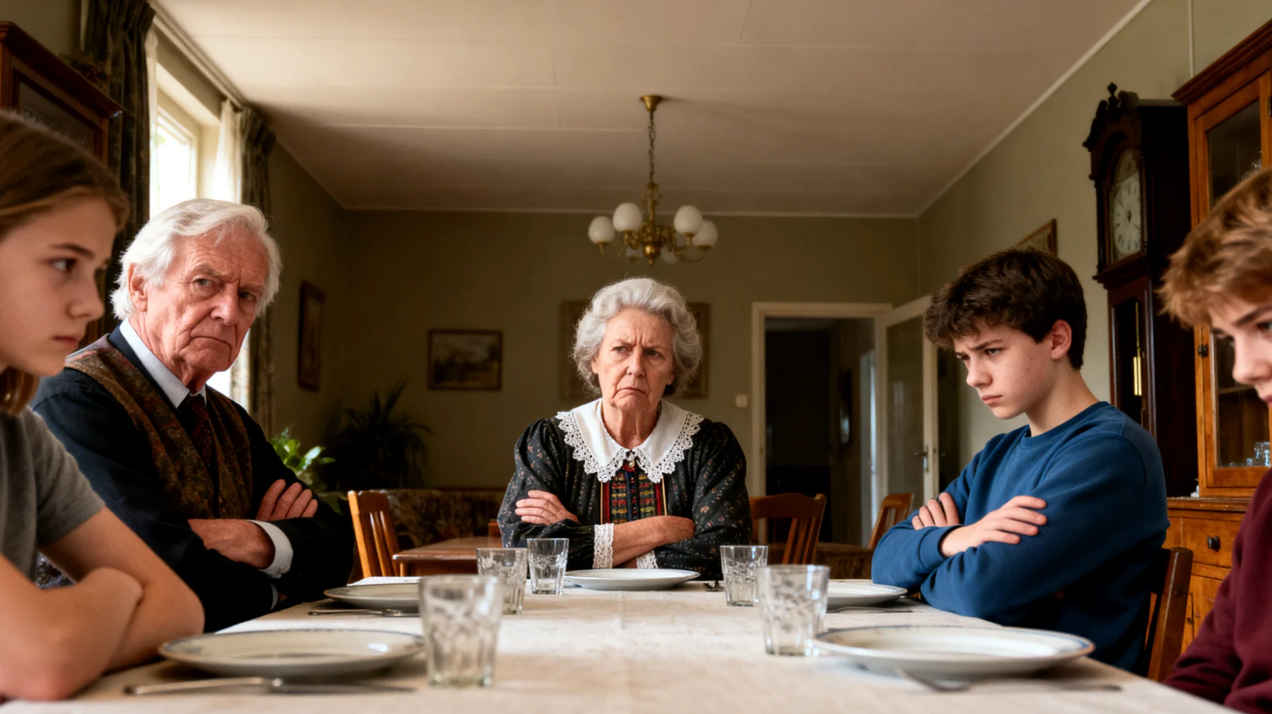 Grootouders ervaren conflicten met adolescente kleinkinderen over regels en grenzen, waarbij generatieverschillen en verschillende opvoedingsvisies zorgen voor spanningen in de relatie"