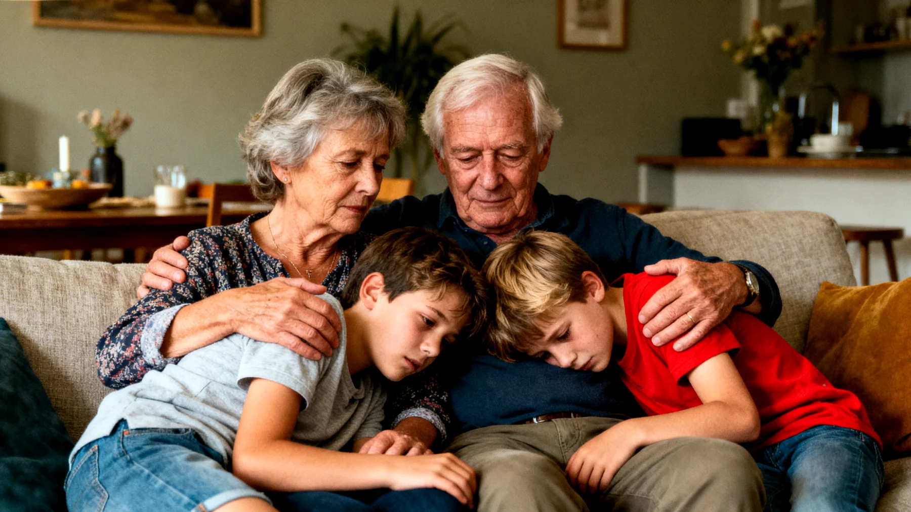 Grootouders die moeite hebben om hun kleinkinderen te ondersteunen bij het omgaan met veranderingen zoals verhuizing, schoolwisseling, scheiding van ouders of verlies"