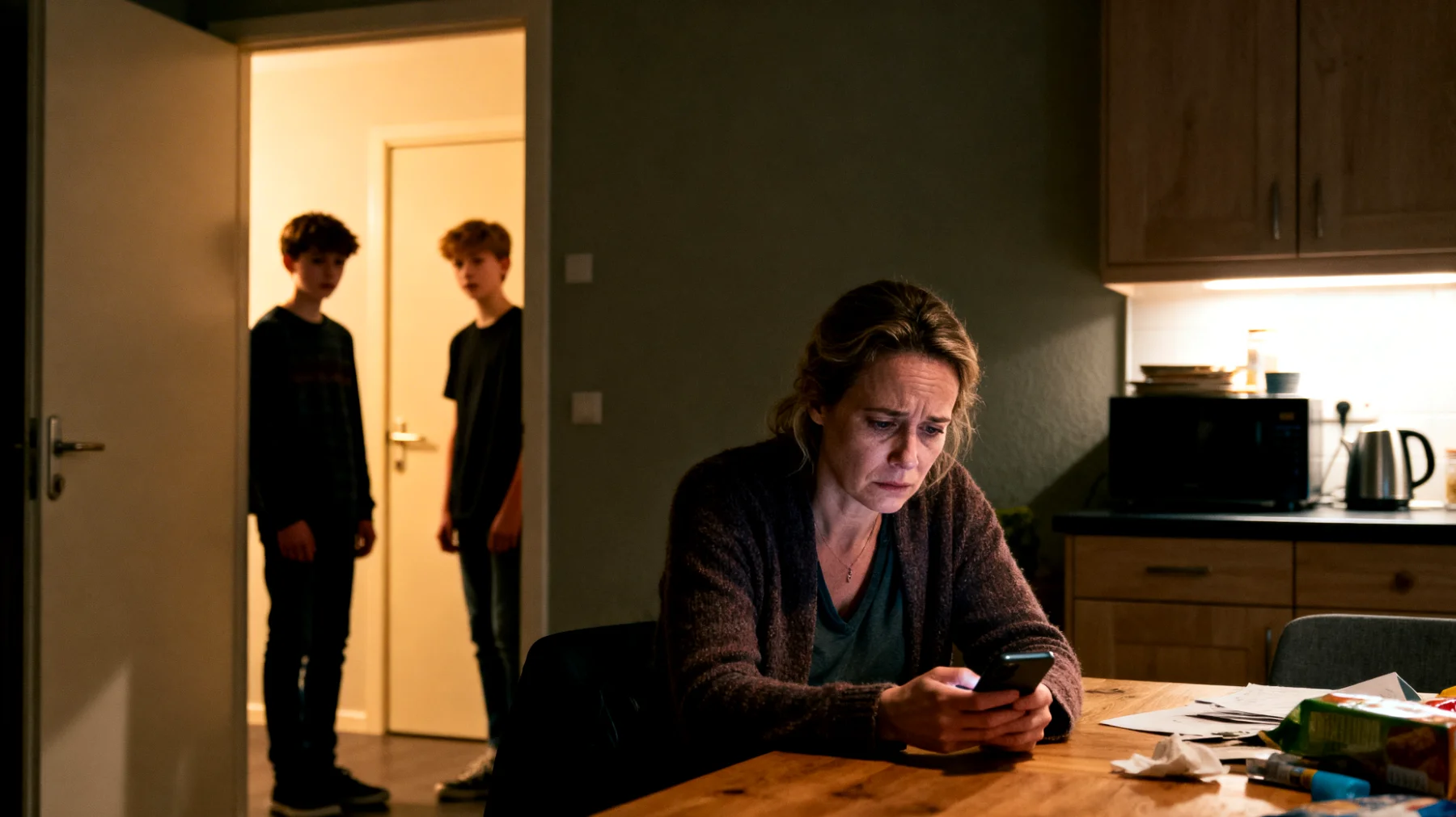 Een moeder worstelt met het gebrek aan quality time met haar adolescente kinderen door een drukke agenda, werk en dagelijkse verplichtingen, waardoor de emotionele band verzwakt en er weinig betekenisvolle momenten samen zijn"