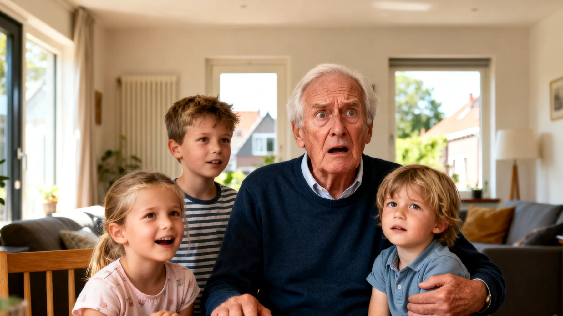 Opa heeft moeite met het omgaan met de emoties (huilen, woede, angst, vrees) van zijn kleinkinderen"